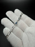 7.25" Silver Figaro Religious ID Bracelet 5mm 12.5g
