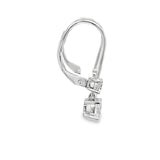 1.00ctw lab grown diamond graduated two-stone drop leverback earrings in 14K white gold, view 2 - Ott Family Jewelry