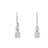 1.00ctw lab grown diamond graduated two-stone drop leverback earrings in 14K white gold - Ott Family Jewelry