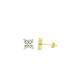 1.00ctw lab grown diamond quatrefoil cluster stud earrings in 14K yellow gold - Ott Family Jewelry