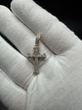 1.25" 10k Yellow Gold Cross 1/2ctw Natural Diamond Pendant 6.7mm Bail 2.43g