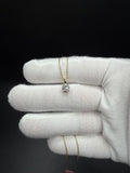 18" Gold over Silver Herme$ Chain & 6mm VS/VVS Lab Diamond Solitaire Pendant 2.0g
