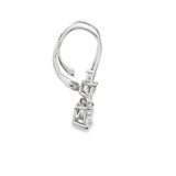 2.00ctw lab grown diamond graduated two-stone drop leverback earrings in 14K white gold, view 2 - Ott Family Jewelry