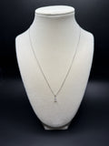 16-18" Adjustable Silver Cable Chain with 1/4ct Pear Shape VS/VVS Lab Diamond Solitaire Pendant 1.2g