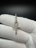 1.25" 10k Yellow Gold Ankh 1/2ctw Natural Diamond Pendant 5mm Bail 1.5g