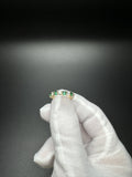 Size 7 14k Yellow Gold .9ctw Lab Emerald & 1.12ctw Lab Diamond Alternating Band 3.2mm 3.4g