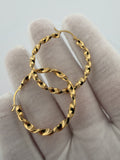 35mm 18K yellow gold twisted hoop earrings, 3.4g – Ott Family Jewelry (2)