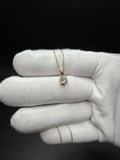18" Gold over Silver Herme$ Chain & 6mm VS/VVS Lab Diamond Solitaire Pendant 2.0g