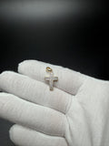 1" 10k Yellow Gold Latin Cross 1/5ctw Natural Diamond Pendant 4mm Bail 1.54g