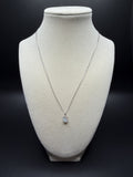 16-18" Adjustable Silver Cable Chain with 1ct Oval VS/VVS Lab Diamond Solitaire Pendant 1.6g