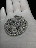 18" Silver 10ctw VS/VVS Lab Diamond Tennis Chain 3mm 15.4g