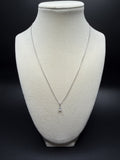 16-18" Adjustable Silver Cable Chain with 1/4ct Pear Shape VS/VVS Lab Diamond Solitaire Pendant 1.2g