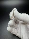1.5" 10k Yellow Gold Latin Cross 1/3ctw Natural Diamond Pendant 5.6mm Bail 1.5g