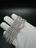 24" 8mm 30ctw Moissanite Silver Cuban Link 93.6g