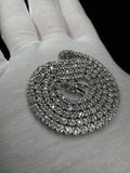 18" Silver 10ctw VS/VVS Lab Diamond Tennis Chain 3mm 15.4g