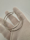 55mm 14k White Gold Thin Fancy Hoops 2.94g