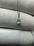 16-18" Adjustable Silver Cable Chain with 1/4ct Oval VS/VVS Lab Diamond Solitaire Pendant 1.0g