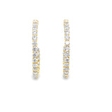 2.00ctw lab grown diamond 1 inch inside-out hoop earrings in 14K yellow gold - Ott Family Jewelry