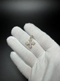 1" 10k Yellow Gold Budded Cross 1/2ctw Natural Diamond Pendant 4.5mm Bail 2.15g