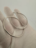 45mm 14k White Gold Thin Hoops 4.22g