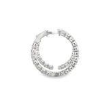 3.00ctw lab grown diamond 1 inch inside-out hoop earrings in 14K white gold, view 2 - Ott Family Jewelry