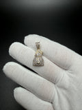1.25" 10k Yellow Gold Money Bag 3/4ctw Natural Diamond Pendant 5mm Bail 3.1g