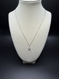 16-18" Adjustable Silver Cable Chain with 1ct Pear Shape VS/VVS Lab Diamond Solitaire Pendant 1.5g