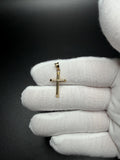 1" 14k Yellow Gold Round Cross 4mm Bail .72g