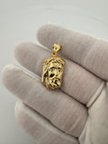 1.25" 10k Yellow Gold Jesus Piece 6mm Bail 2.62g