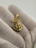 1.25" 14k Yellow Gold Mariner Cross 5mm Bail 2.8g