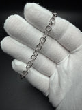 7" Silver Tiff Style Rolo Bracelet with Heart Charm 7.9g
