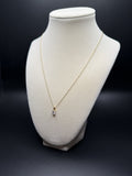 18" Gold over Silver Herme$ Chain & 6mm VS/VVS Lab Diamond Solitaire Pendant 2.0g