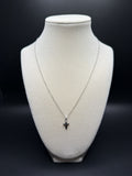18" 14k White Gold Herme$ Chain & 1/2" Solid Cross Pendant 2.21g