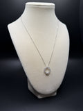 18" Adjustable Silver Cable Chain with 15mm 1/2ctw VS/VVS Lab Diamond Circle Pendant 2.0g