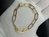 7.25" 14k Yellow Gold Paperclip Bracelet 7mm 3.7g