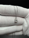 16-18" Adjustable Silver Cable Chain with 1ct Pear Shape VS/VVS Lab Diamond Solitaire Pendant 1.5g