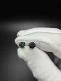 5mm Silver Black Opal Studs 1.4g