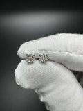 5mm 10k White Gold 1/5ctw Natural Diamond Cluster Studs .7g