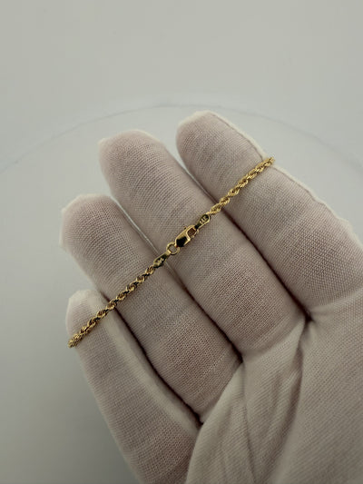 7" 14K Yellow Gold Rope 2.5mm 3.42g