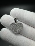 1" 2ctw Moissanite Heart Pendant 5.5mm Bail 2.3g