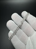 7.5" 3ctw Moissanite Silver Cuban 6mm 10.5g