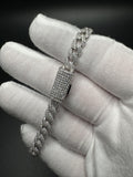 7.5" 5ctw Moissanite Silver Cuban 6mm 20.6g