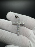 1.5" 2.5ctw Moissanite Silver Cross 5mm Bail 3.3g