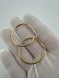 35mm x 2mm 18k Yellow Gold Hoops 2.84g