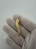 2" 14k Yellow Gold Italian Horn 4.5mm Bail 1.9g