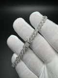 7.5" 3ctw Moissanite Silver Cuban 6mm 10.5g