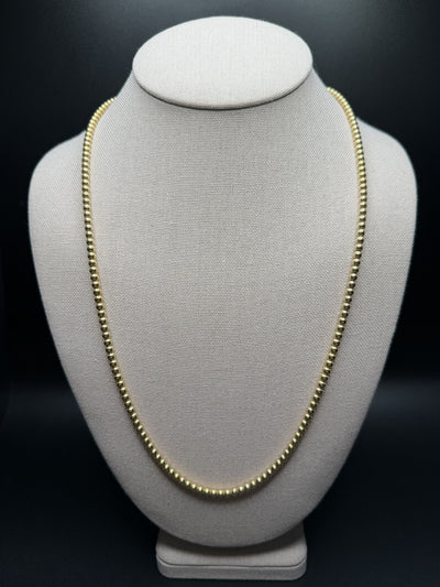 24" 14k Yellow Gold Monaco Bead Chain 4mm 20.04g