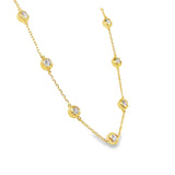 16-18" Gold over Silver 1ctw Lab Diamond Bezel Set 7-Stone Station Necklace