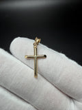 1.25" 14k Yellow Gold Round Cross 5.5mm Bail .84g