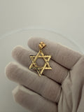 1.75" 14k Yellow Gold Diamond Cut Star Of David 7.3mm Bail 2.93g